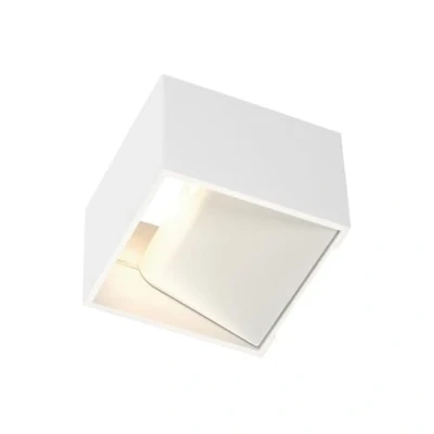 Image of SLV LED wall light Logs In, white/white, aluminium, width 10 cm