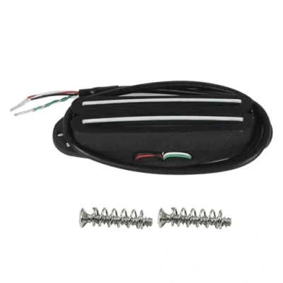 Image of FLEOR Alnico 5 Hot Rail Humbucker Single Coil Sized Pickup 9 10K Black Fit ST SQ TL Guitar
