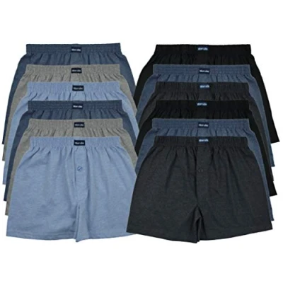 Image of MioRalini 12 Men&#039;s Cotton Boxer, Model: Pairs Button Fly 05 04, Medium (12 in)