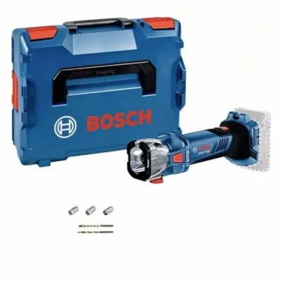 Image of Bosch Professional 18V System Cordless Rotary Tool GCU 30 (brushless Motor Spinning at 30,000 RPM, incl. 3 x Collet, 1 Vacuum Adapter, Spiral bit, Multi Purpose in L BOXX)