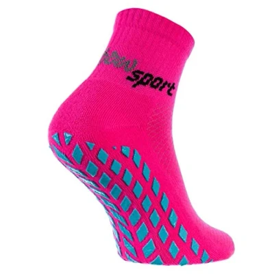 Image of Rainbow Socks Women Men Terry Sport Non Slip Ankle 1 Pair Pink Size UK 10 11,5 / EU 44 46