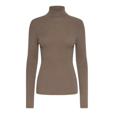 Image of PIECES Women&#039;s Pcmira Ls Rollneck Knit Noos Bc Jumper, Fossil, L