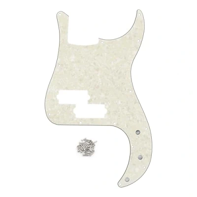 Image of FLEOR 13 Hole Modern Style Standard Precision Bass Pickguard without Truss Rod Notch for 4 String PB Model, Aged Pearl