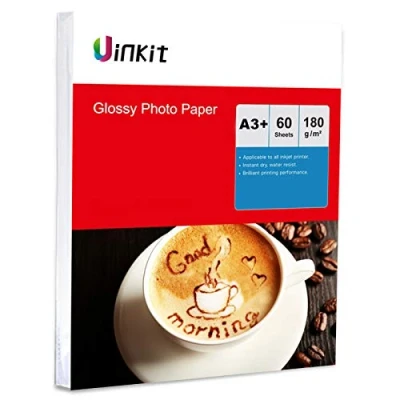Image of A3+ A3 Plus High Glossy Photo Paper Inkjet 180Gsm 13x19 330x483mm Uinkit 60 Sheets