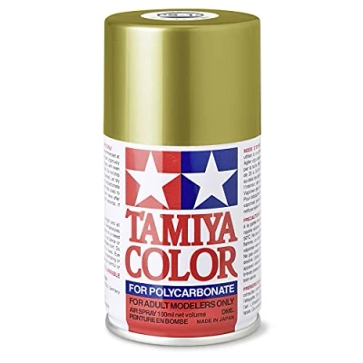 Image of TAMIYA 86013 PS 13 Gold Polycarbonate Spray Paint for Plastic Model Making, Making and Craft Accessories, Paints