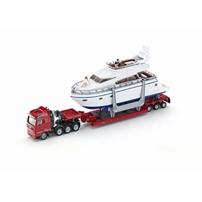 Image of siku 1849, Heavy Load Transporter with Yacht, 1:87, Metal/Plastic, Multicolour, Rubber tyres