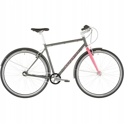 Image of Buzzbike Commuter Hybrid Adults Mens Bike 700c Wheel 21 Inch Frame 3 Speed Grey