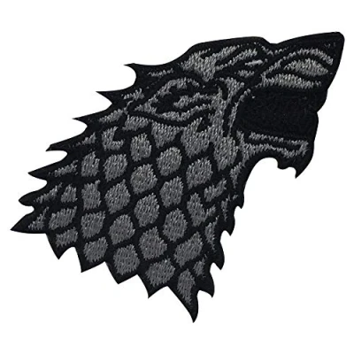 Image of Stark Wolf Game of Thrones Super Hero Movie Iron On Patch Sew Embroidered Patch/Badge for Clothes Shirts Jeans etc
