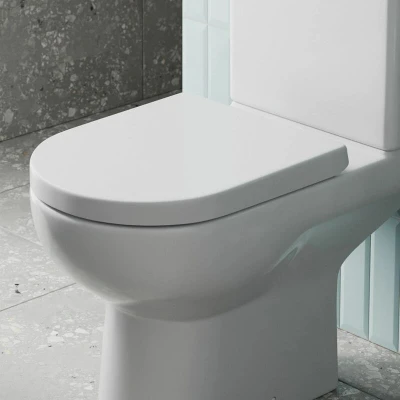 Image of Affine Vichy Soft Close D Shape Toilet Seat Top Fix White
