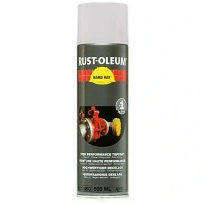Image of RUST OLEUM 2114 Hard Hat Topcoat RAL Colours, The Nr. 1 Industrial Paint Aerosol. Go Further, Work Faster, Last Longer!, White aluminium 9006