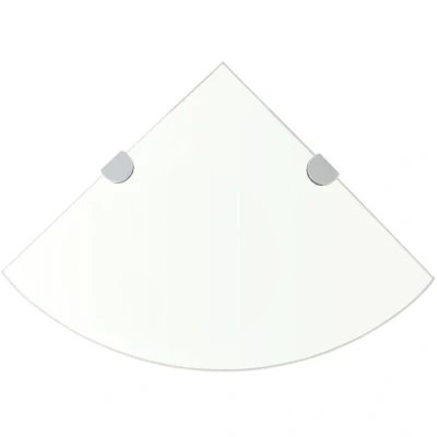 Image of vidaXL Corner Shelf with Chrome Supports Glass Clear 25x25 cm