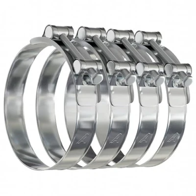 Image of 4 Pack 60mm &gt; 63mm T Bolt Hose Clamps Zinc Turbo Pipe Clips