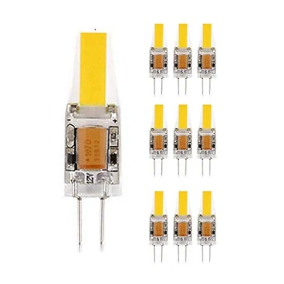 Image of Bebester 10 Pack 3W/6W G4 LED COB Light Dimmable 12V AC/DC Lamp Bulb White (6W Cool White)