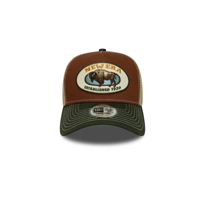 Image of New Era Adult&#039;s 9Forty Trucker Animal Patch Baseball Cap Hat Dark Green