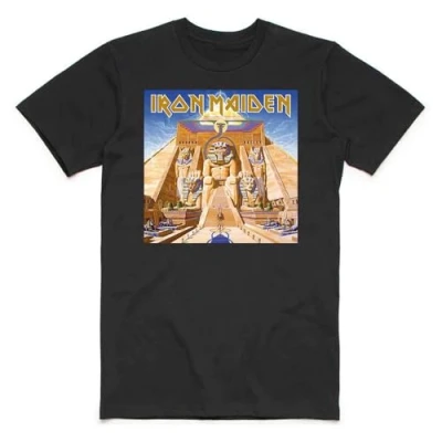 Image of Rock Off officially licensed products Iron Maiden Powerslave Album Cover Box T Shirt L Black