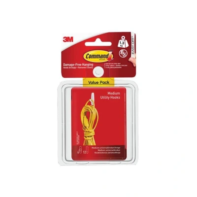 Image of Command Strips 17001 VP 6PK Medium Hooks Value Pack 6 Count