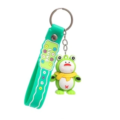 Image of CAOXIAN Cartoon Frog Keyrings Flower Animal Key Chain Keychain PVC Pendant Ring Kawaii Car Bag Holder Jewelry Accessories Gift