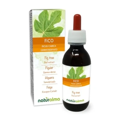 Image of Fig Tree (Ficus carica) Alcohol Free Bud Extract from Fresh Buds Naturalma Liquid Drops 120 ml Food Supplement Vegan
