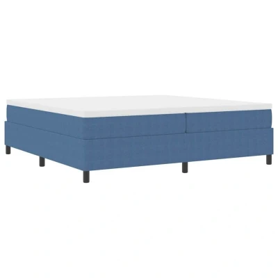 Image of vidaXL Box Spring Bed with Mattress, Blue, 200x200 cm, Corduroy Fabric