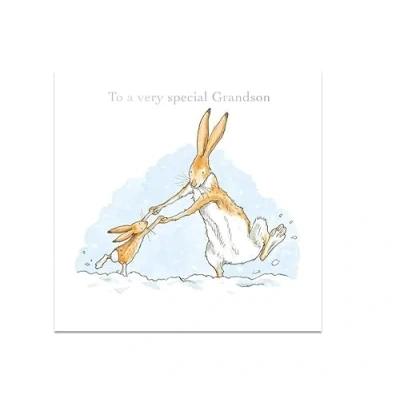 Image of Museums &amp; Galleries Artistic Male Relation Christmas Greeting Card Grandson From The Guess How Much I Love You Range With A Silver Foil Finish