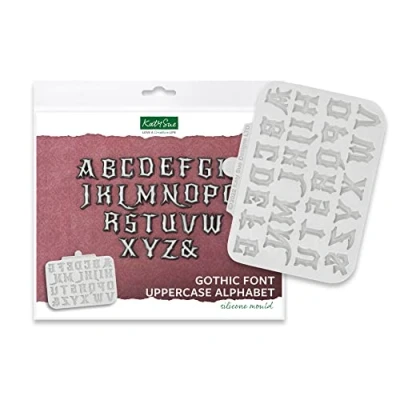 Image of Katy Sue Gothic Font Uppercase Alphabet Silicone Mould for Cake Decorating &amp; Crafts