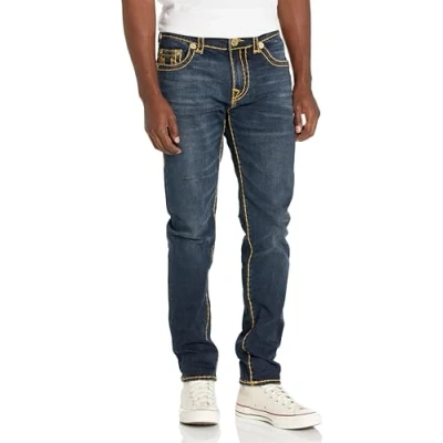 Image of True Religion Brand Jeans Men&#039;s Rocco Skinny Super T Jean, Chickory Dark