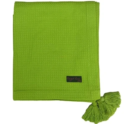 Image of Ragged Rose 140 cm x 180 Waffle Throw Versatile Indoor &amp; Outdoor Weave Cotton with Corner Tassles Throws for Sofa Bed