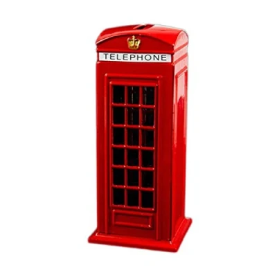 Image of New Large Telephone Money Box London Souvenirs Bank 18 cm Phone Booth Piggy Coins Saving