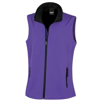 Image of Result Core R232F Ladies Printable Softshell Bodywarmer Purple/Black M