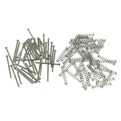 Image of KAISH 50pcs Bass Guitar Pickup Mounting Screws Springs for Precision P or J P90 Soap Bar Pickups Nickel
