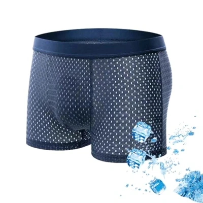 Image of BoxHero™ Fibre Boxer Shorts, Boxhero Bamboo Fiber Briefs, Box Hero Underwear, For All Day Comfort (Blue,XL)