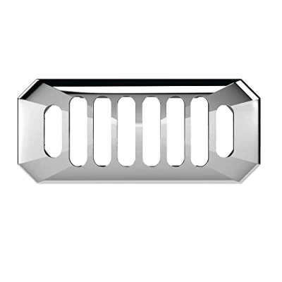 Image of Balterley Ceramic Accessories Traditional Grill Overflow Cover 26mm x 50mm Chrome