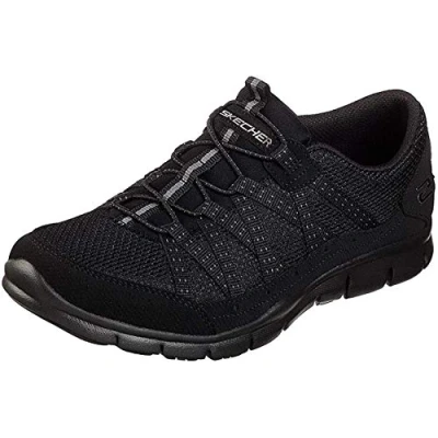 Image of Skechers Women Gratis Strolling Sneaker, Black, 6.5 UK
