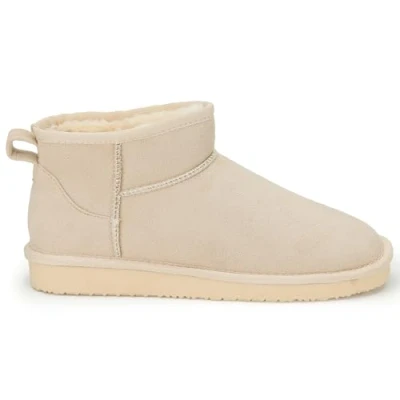 Image of Polar Women Boots Slippers Faux Suede, Flexible Waterproof Anti Slip Rubber Sole With Memory Foam, Fluffy Fur Lined On Slippers, Ladies Walking shoes for Indoor &amp; Outdoor Beige UK 7