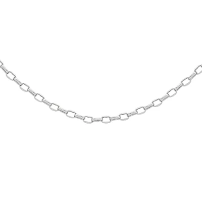 Image of Tuscany Silver Women&#039;s Sterling 2 mm Oval Belcher Chain Necklace of Length 51 cm/20 Inch