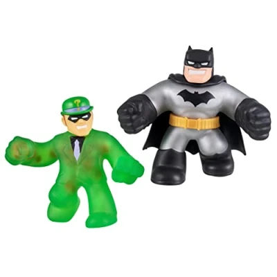 Image of Heroes of Goo Jit Zu DC versus Pack 2 Stretchy, Squishy Figures with Super Batman Gooey Riddler, Perfect Christmas/Birthday Present For 4 To 8 Year Olds, Stretchy Tactile Play