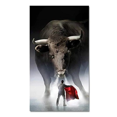 Image of HERWS Big Poster Matador Animal Art Bullfight Canvas Posters And Prints Wall For Living Room Home Decor (No No Frame) Bedroom Kitchen Decoration
