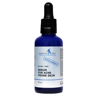 Image of Triple Strength Silver MSM Serum for Acne Prone Skin 50 ml Dropper/Pipette