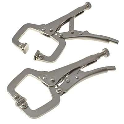 Image of Toolzone 2pc Welders Mini Locking C Clamp Set