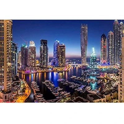 Image of 5D Diamond Painting Kits for Adults，Dubai Art Kids DIY Full Drill Crystal Rhinestone Embroidery Cross Stitch Arts Craft Home Wall Decor 20x28in,50x70cm
