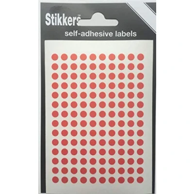 Image of 980 Red 5mm Sticky Coloured Dots Easy Peel Self Adhesive Colour Coding Round Labels Circle Stickers