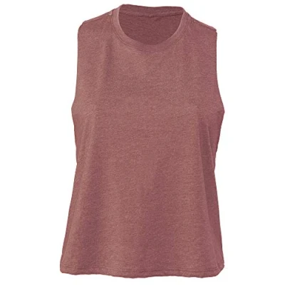 Image of Bella Canvas Womens/Ladies Racerback Cropped Sleeveless Tank Top (M) (Heather Mauve)