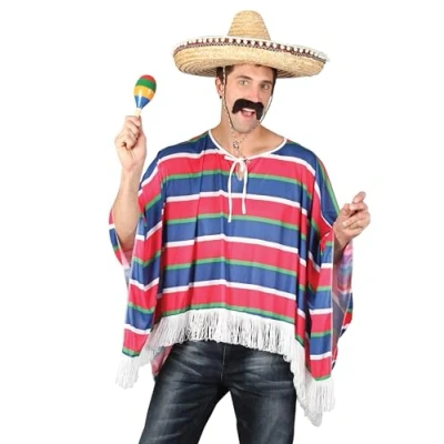 Image of Wicked Costumes Adult Mexican Poncho Fancy Dress Costume One Size