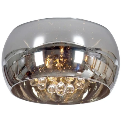 Image of Snow Glass &amp; Crystal Ceiling Light Chrome