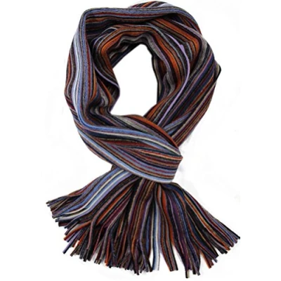 Image of Rotfuchs Knit scarf stripes blue orange dark 100% wool (Merino)