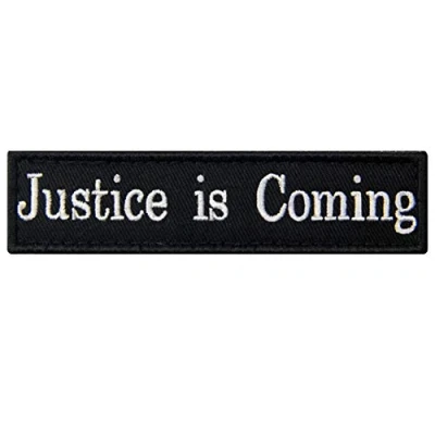 Image of Justice is Coming Patch Biker Embroidered Applique Fastener Hook &amp; Loop Emblem