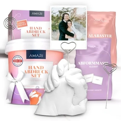 Image of Amari® 3D hand moulding kit casting for couples and families family mold couple sculpture handprint