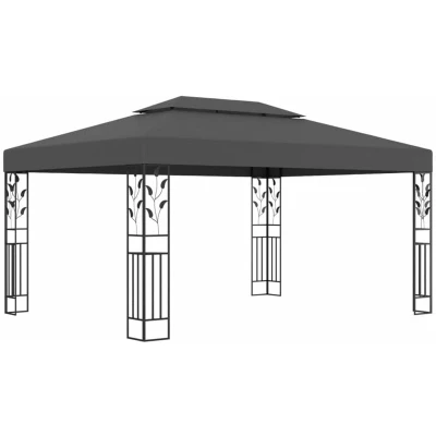 Image of vidaXL Gazebo with Double Roof 3x4m Anthracite