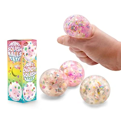 Image of Tobar SCRUNCHEMS PARTY DIDDY STRESS SQUISH BALL Toy 3 Pack