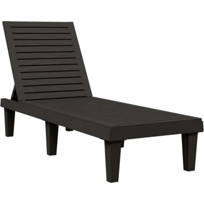 Image of vidaXL Sun Lounger Black 155x58x83 cm Polypropylene